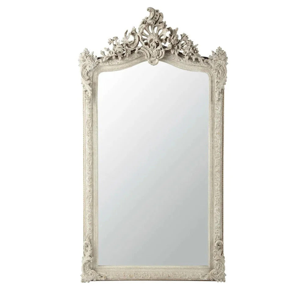 Grand miroir rectangulaire à moulures dorées 104x185