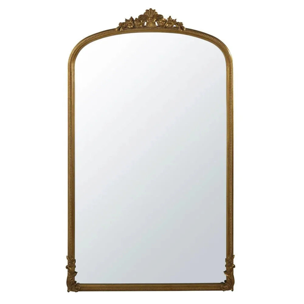 OMERA - Grand miroir rectangulaire en bois de paulownia doré