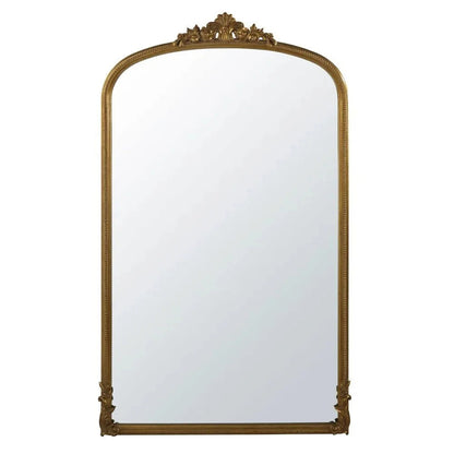 OMERA - Grand miroir rectangulaire en bois de paulownia doré