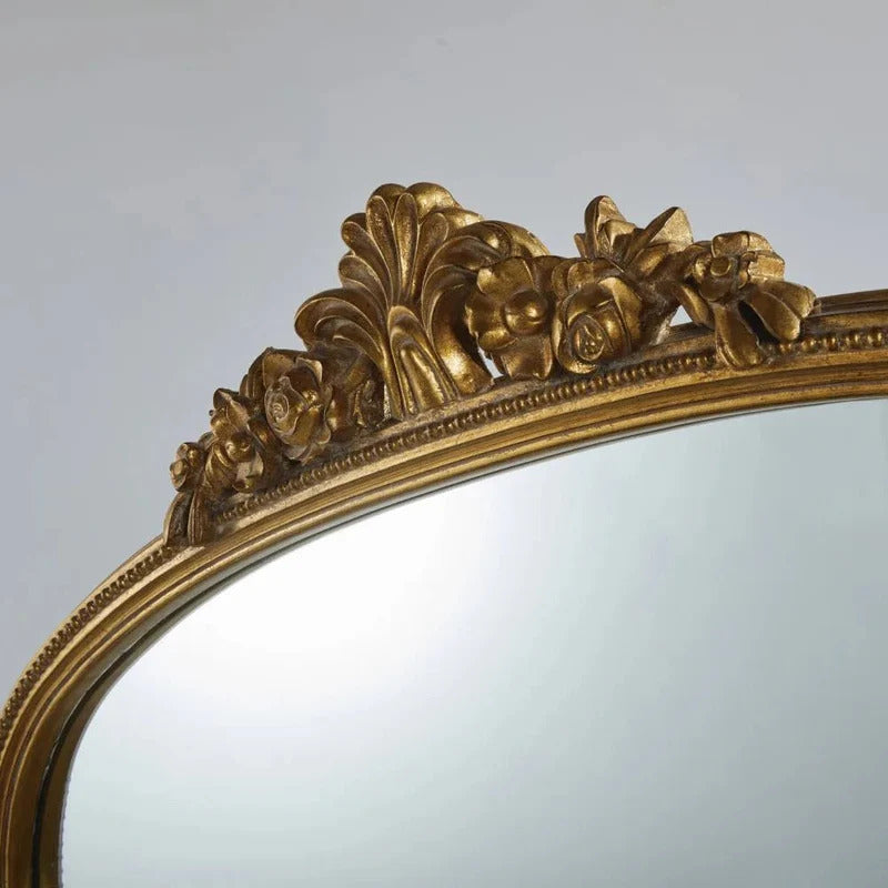 OMERA - Grand miroir rectangulaire en bois de paulownia doré